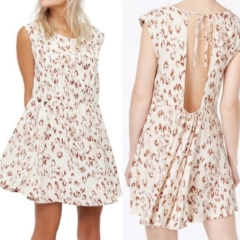 Free People Fake Love Mini Dress in Ivory Combo